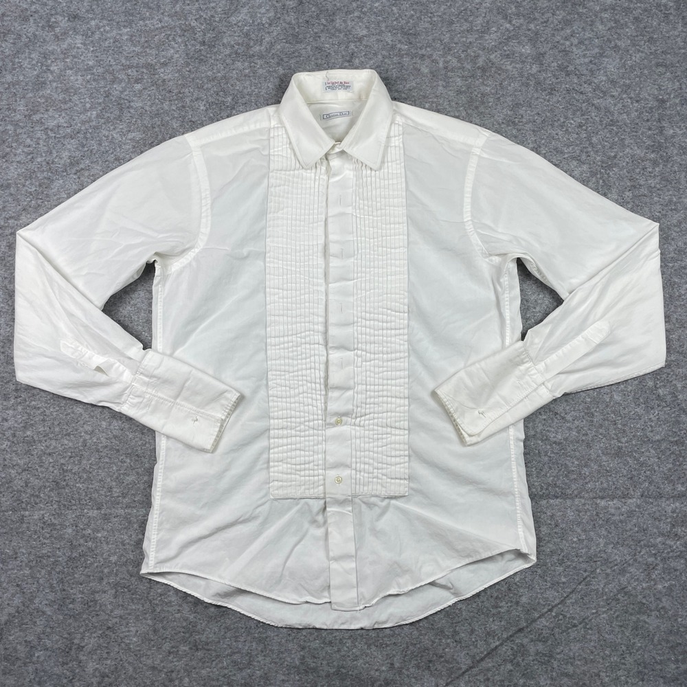 Vintage 70s Christian Dior Tuxedo Shirt Mens L White Le Cachet French Cuff